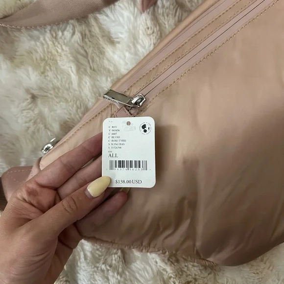 NWT Free People x Caraa Large Blush Pink Sling Bag - Picture 10 of 12